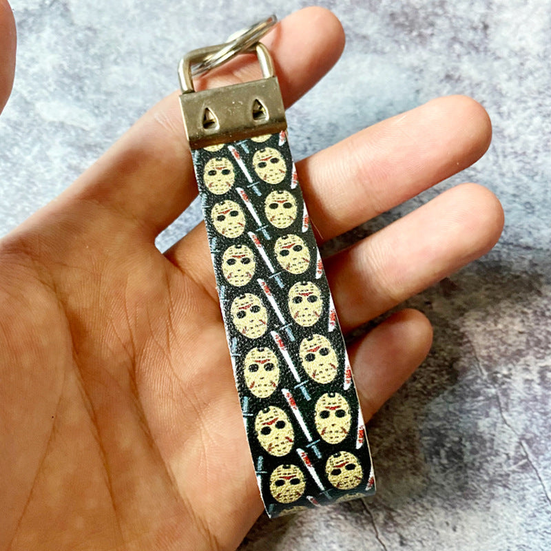 Wholesale Halloween Horror Character Ghost Print Leather Keychain